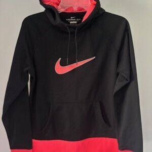 Nike Therma Fit M Womens Black Hot Pink Hoodie Activewear Bright Long Sleeve